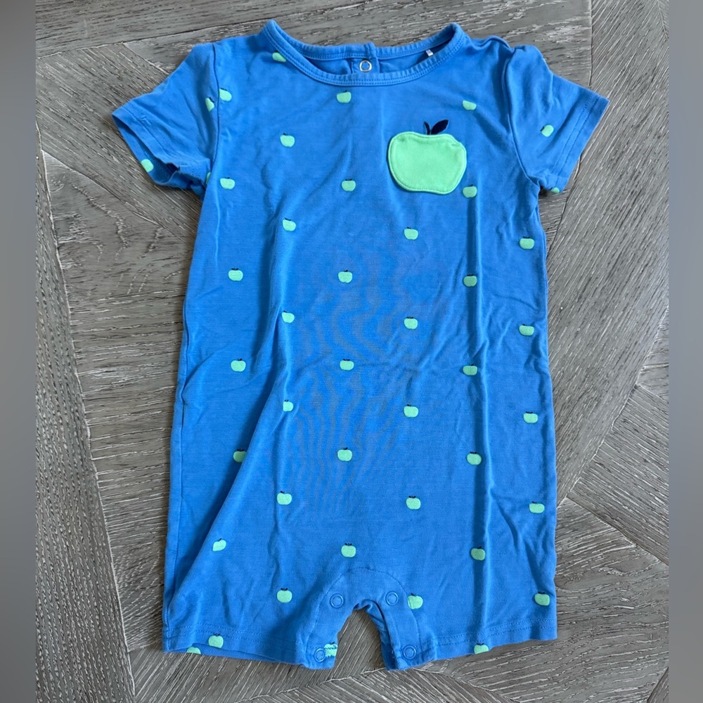 Play by Little Sleepies Apple appliqué Shorty Romper